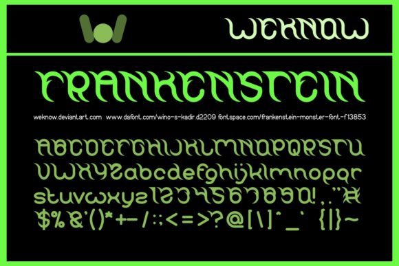 Frankenstein Font for Handmade Creations